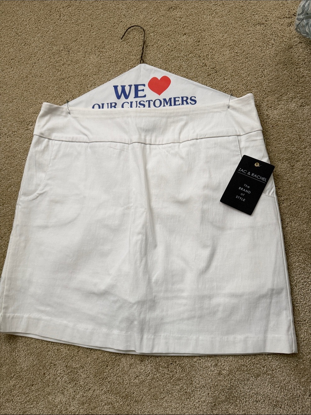 ZAC & RACHEL White Linen-Blend A-Line Skort Size 10